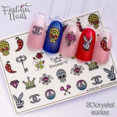 Слайдер 3D дизайн - наклейки на ногти fashionnails FN 3D crystal #13